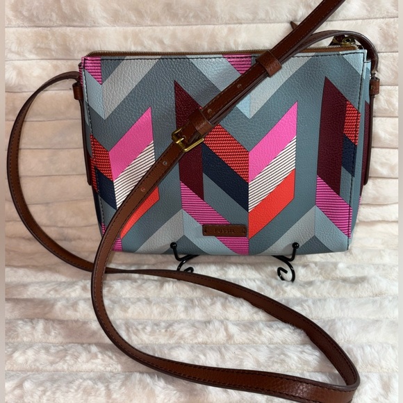 Fossil Multicolor Chevron Crossbody Bag - Picture 1 of 6